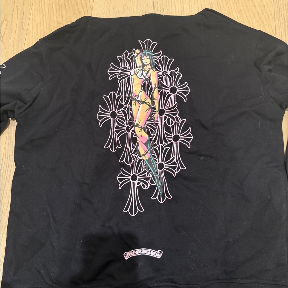 Chrome heart zip up hoodie